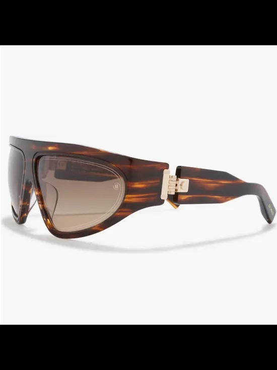 NWT Balmain Authentic B-escape Sunglasses Brown Gold Luxury Summer Vacation - Picture 2 of 13